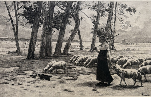 Dans campagne gravure eau - dans,