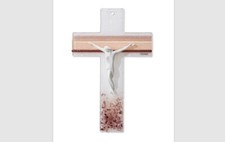 Crucifix cm 25 fabriqué artisanale en verre Murano made in Italy