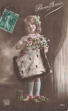 CP BONNE ANNEE PETITE FILLE