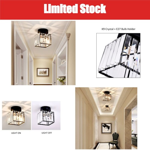 Plafonnier led cristal - plafonnier, noir