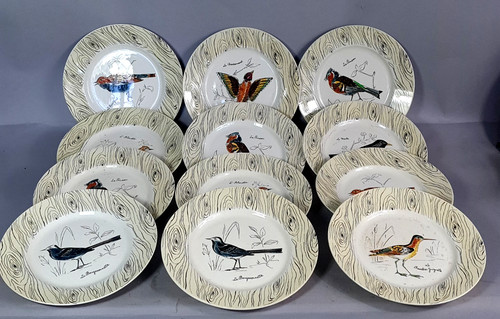Anciennes assiettes plates - 12,