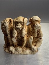 3 Singes de la Sagesse - statuette des trois sages en resine