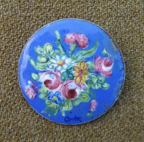 Broche ancienne émail - en,