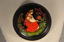BOITE ANCIEN PAPIER MACHE LAQUE ANTIQUE LACQUER RUSSIAN BOX
