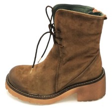 Felmini D254 Bottine Lacée en Daim Cgnac Fermeture Éclair Talon Largo 6cm 2/3