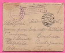 LETTRE DE PRISONNIER DE GUERRE 14-18 - CAMP DE MUNSTER - à destination TOULOUSE