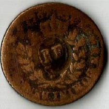 France Louis XV Sol contremarqué 1767 Colonies Françoises.Lire état.