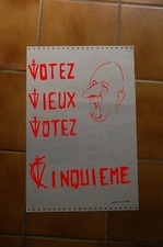 Affiche originale sérigraphie mai 68 votez vieux affiche rare
