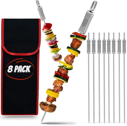 Brochetas bbq acero - 16'',