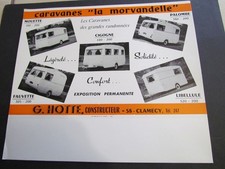 Flyer Publicité pour  Caravanes" la morvandelle"  G Hotte , Constructeur CLAMECY