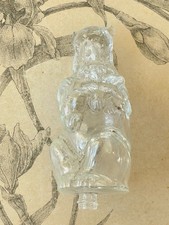 Ancienne Bouteille / Fiole / Flacon en verre Motif Ours et son ourson 8cm