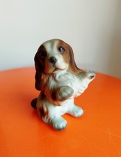 Figurine Vintage Harvey Knox HHH Céramique Biscuit Chien Chiot Cocker Spaniel 