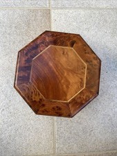 Boîte Loupe Bijoux Bois Ébénisterie Octogonale Thuya Vintage 