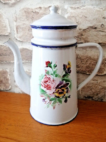 Cafetiere emaillee ancienne - cafetiere,