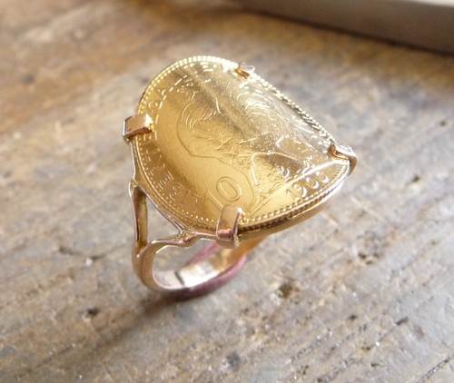 Bague pièce carats - or, 9