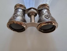 Jumelle ancienne métal Argenté 9 cm 3.54 inches
