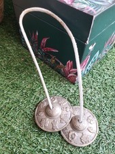 Cymbales Tingsha | Cloche tibétaine en bronze gravé Om bouddhisme - INDE