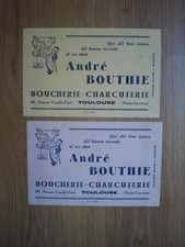 Lot anciens buvards publicitaires boucherie charcuterie Toulouse tous états