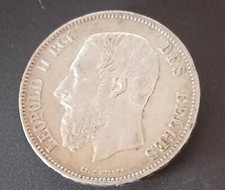 piece en argent leopold II roi des belges 1873