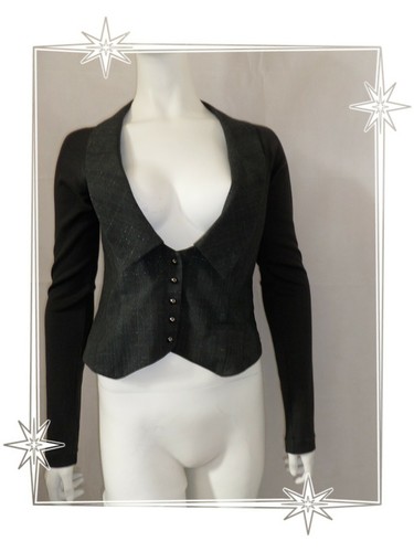 Veste gilet court gris - a,