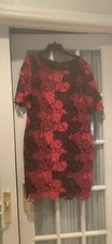 Tahara Red Lace Floral Dress