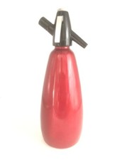 Siphon vintage BOC rouge aluminium ancien cuisine eau de seltz soda déco