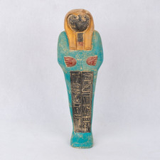 Statue égyptienne HORUS Ushabti Pharoh fait main antique (BS)