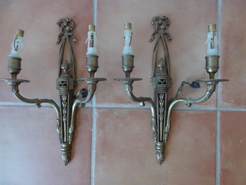 Ancienne paire appliques en - d'appliques,