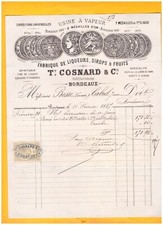 BORDEAUX (33) DISTILLERIE "T. COSNARD" VOILIER STE-MARTHE pour MARTINIQUE en1887