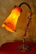 lampe de bureau art nouveau bronze et laiton doré 41x31tres jolie modele , grand