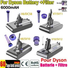Batterie rechange pour Dyson V6 V7 V8 V10 série SV10/11/ DC62/12 Filtre Chargeur