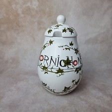 Pot À Cornichons En Faïence - SALINS France - Décor Lierre - Vintage