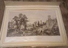 Grande gravure cimetière du Père Lachaise 1861 Paris dans sa splendeur Demidoff
