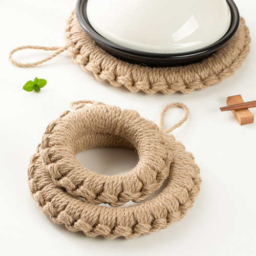 2pcs vintage style rond tissé - 2pcs,