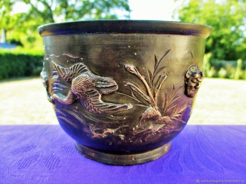 Cache pot ancien bronze xix - pot,