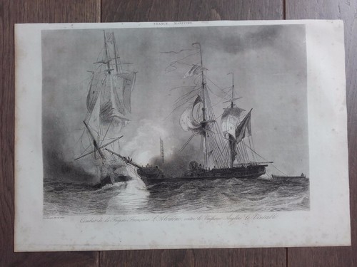 Gravure marine navires - marine,