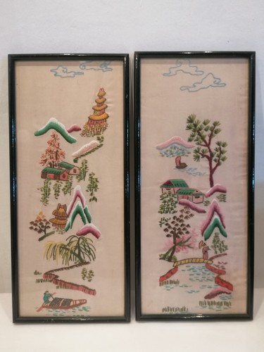 Paire broderies chinoises - paire,