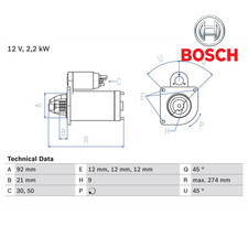 Starter bosch 986 - bosch, 0.986.016.210