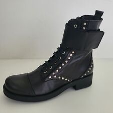 HELENE ROUGE Bottines cuir noir cloutées talon 3.5 cm fermeture éclair Taille 38