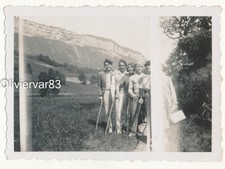Vintage photo mistake flawed negative - group of people in mountains