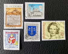 Lot de 5 timbres de Slovaquie années diverses - encore sur fragment N61