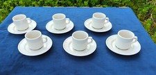Lot 6 tasses café bistrot anciennes porcelaine Pillivuyt blanches mouchetée 9cl