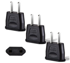 3 Adaptateur Prise France Vers USA/Canada/Mexique/Chine/Japon Voyage Noir Neuf