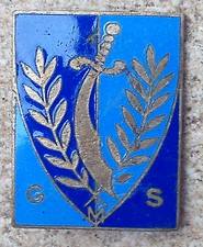 Groupe Mobile de Sécurité, émail, dos guilloché