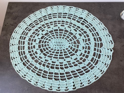 Ancien napperon crochet laine - napperon,