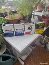 Lot bidons huiles yacco castrol mobil idéal déco plaque émaillée