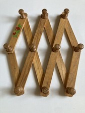 Porte Manteau Accordéon Mural En Bois 10 Patères Vintage