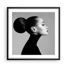 Affiche Poster 50x50cm Tableaux Image Photo Femme Coiffure Modèle Wall Art