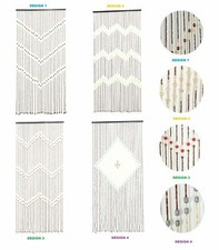 Perlé Bambou Porte Rideau en Bois Fly Rideau Pièce Écran Store 90CMx180CM Neuf