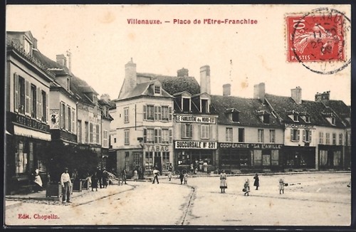 Cpa villenauxe place de - villenauxe,,